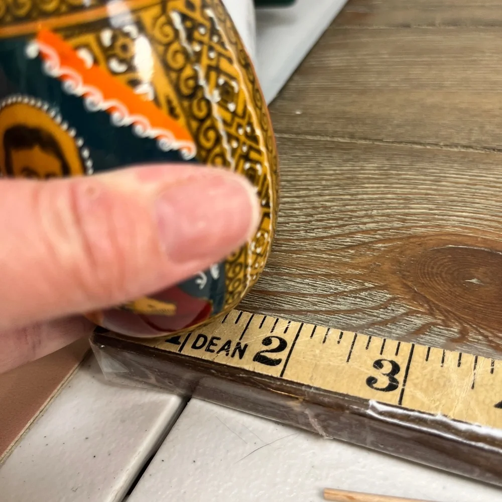 Vintage Hand Painted Wooden Egg Russian Orthodox Religious Art Passion Egg 3.5” - Picture 16 of 16